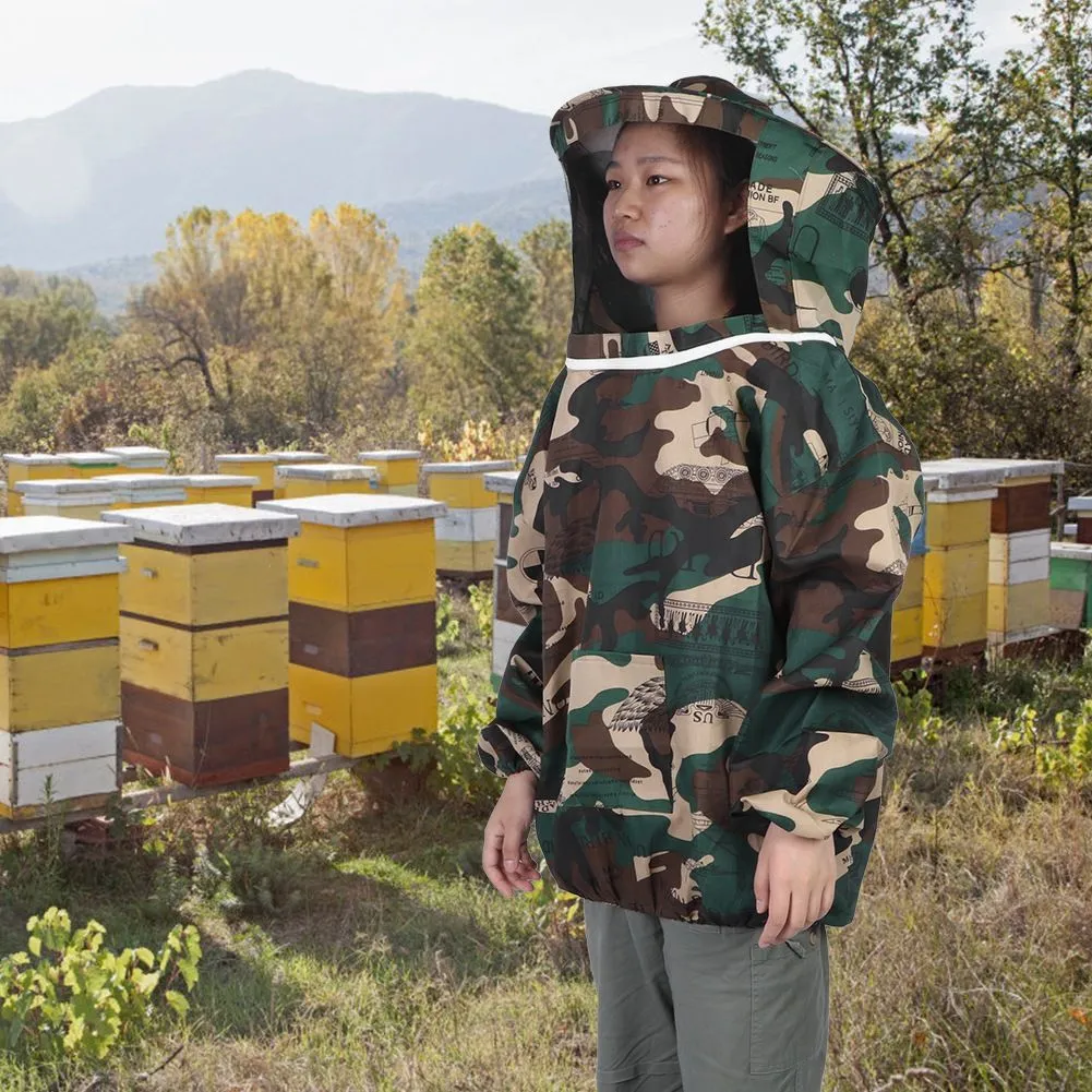 Thicken Beekeeper Jacket with Hooded Veil Protective