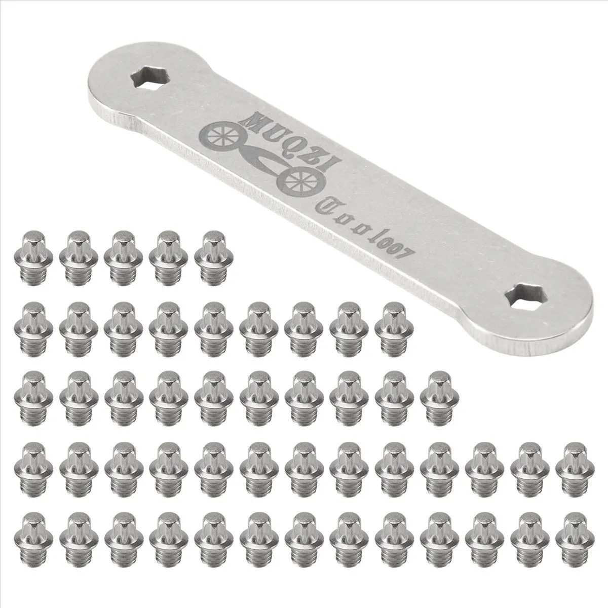 Muqzi 50Pcs Pedals Bolts Mtb Fixed Screw Non-Slip With Wrench Tool