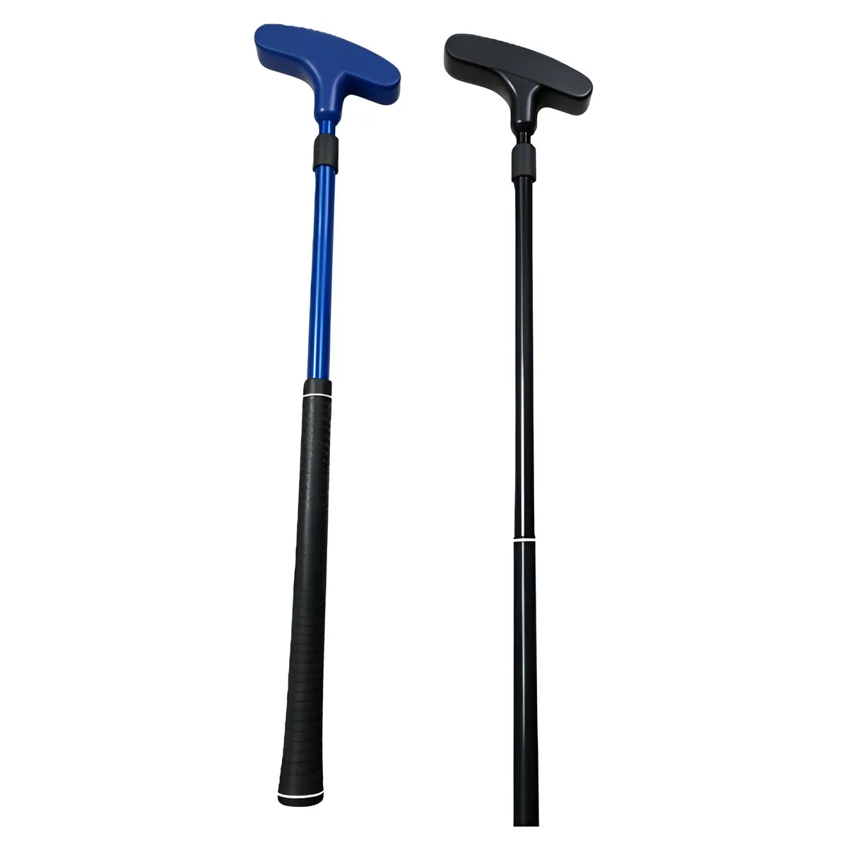 2 Pieces Adjustable Golf Putters with Rubber Coated Heads - Black & Blue
