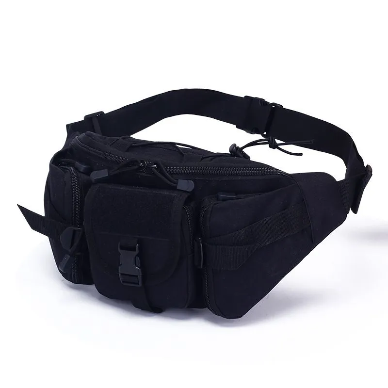 Outdoor Sports Waist Bag / Multi-Functional Chest Bag / Cycling Waist Bag - Black