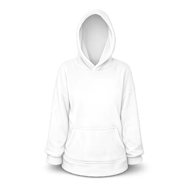 Baby/Toddler-Oversized fleece Hoodie with front pocket - White