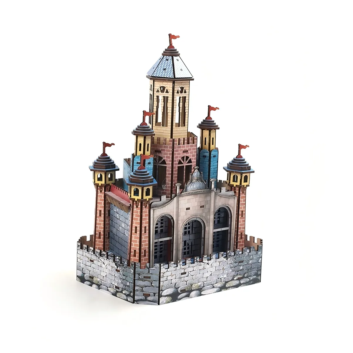 Medieval Castle Wooden 3D Puzzle DIY Handcraft Assembly Building Model Toy