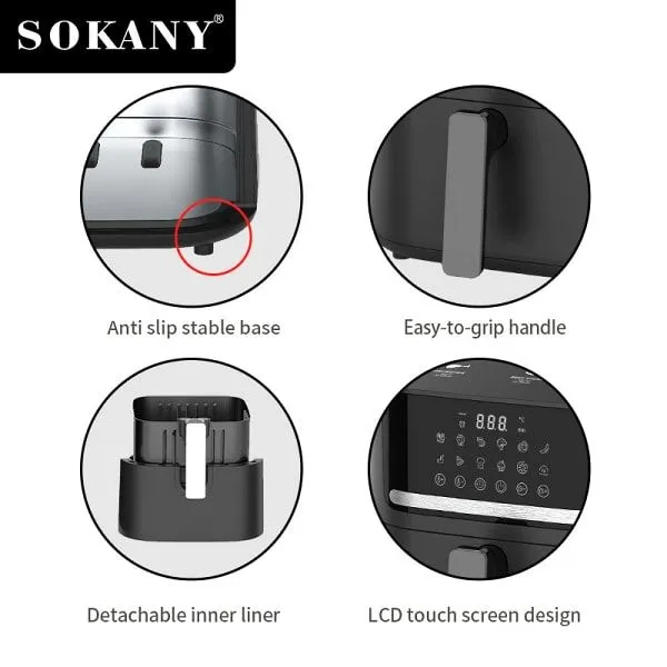NOVIQ - SK-10040 Air Fryer | Adjustable Temp amp; Overheating Protection |