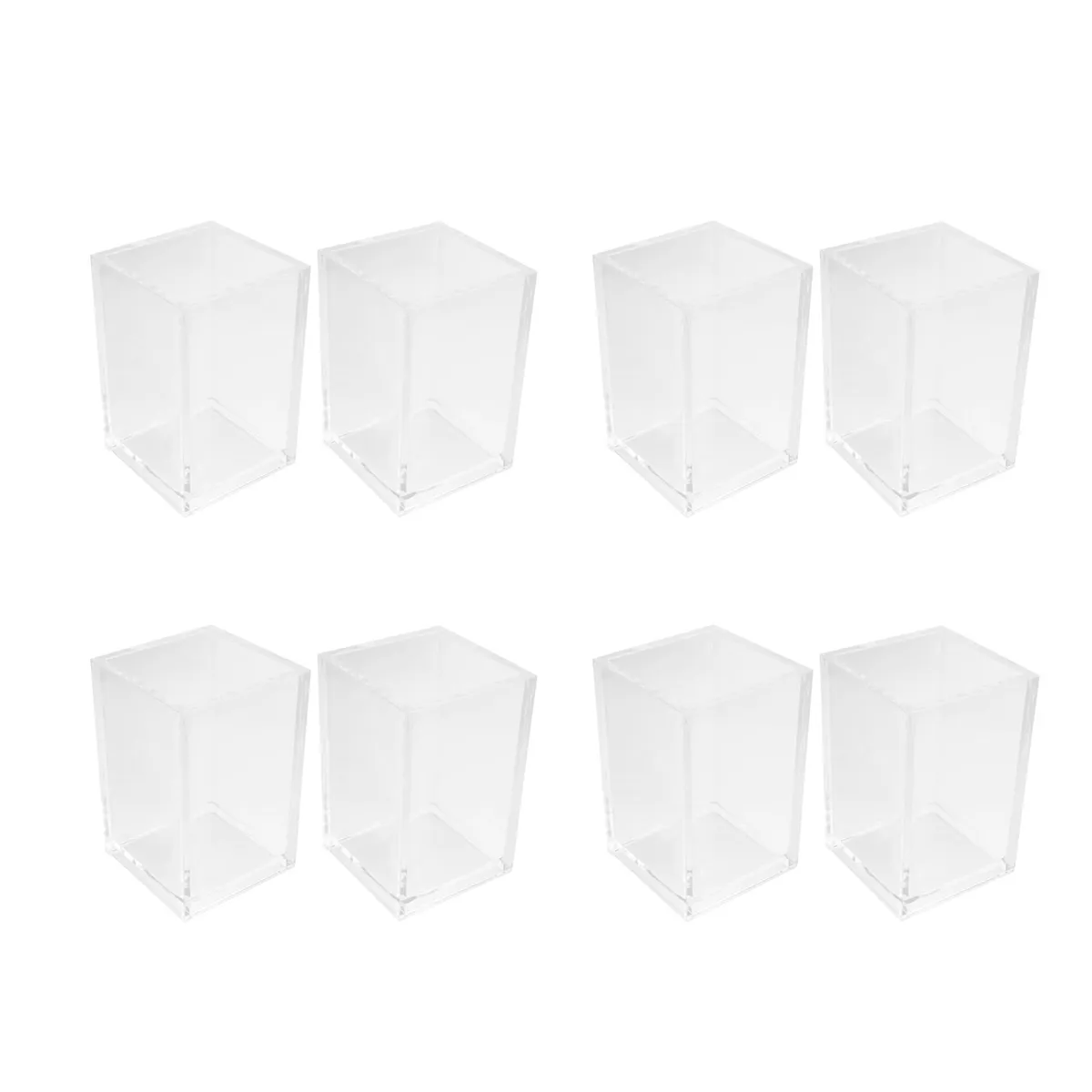 Acrylic Pen Holder 2 Pack Desktop Stationery Organizer For Office