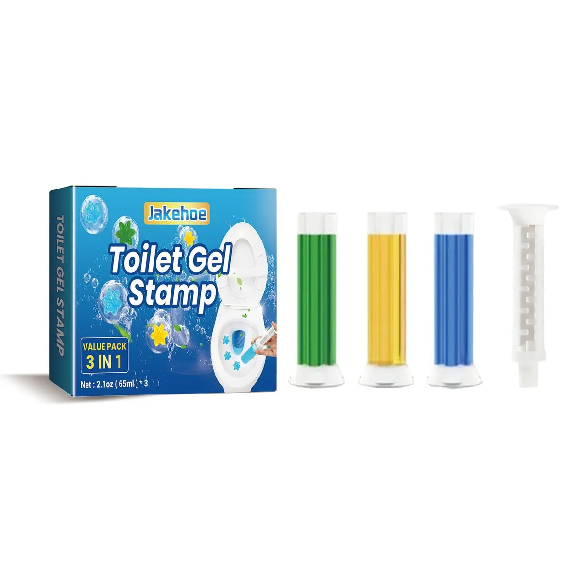 Toilet Floral Gel Stamp 3-Pack - Freshens, Deodorizes & Cleans Toilets