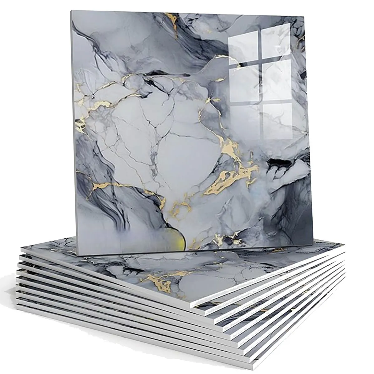 Marble Wall Stickers - Self-Adhesive Backsplash Decor - 30 x 30cm - 20 Pack