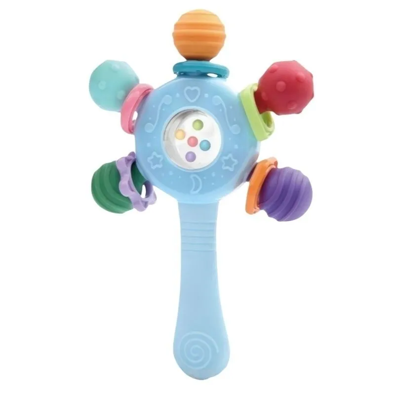 Manhattan Teether Rattle Sensory Grab Toy For Babies - Blue