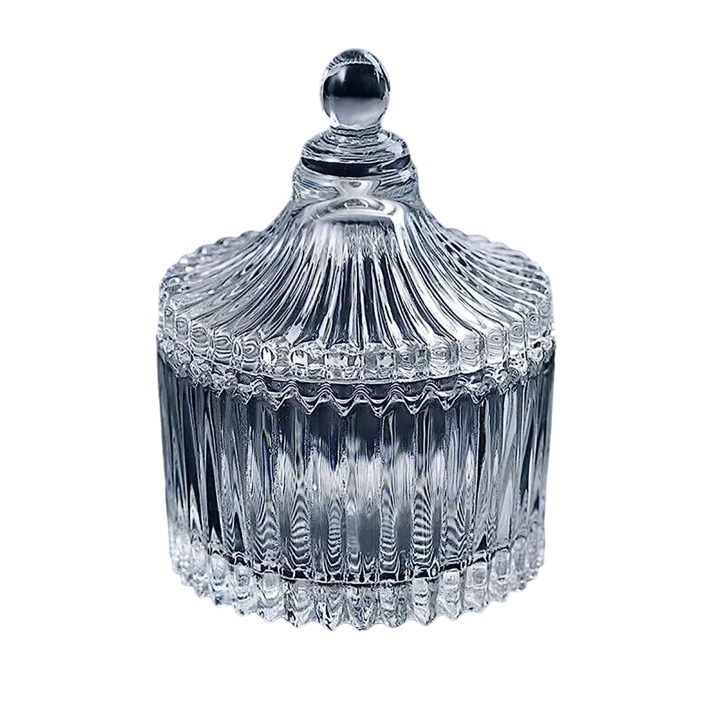 Crystal Ribbed Glass Sugar Bowls - Set of 4