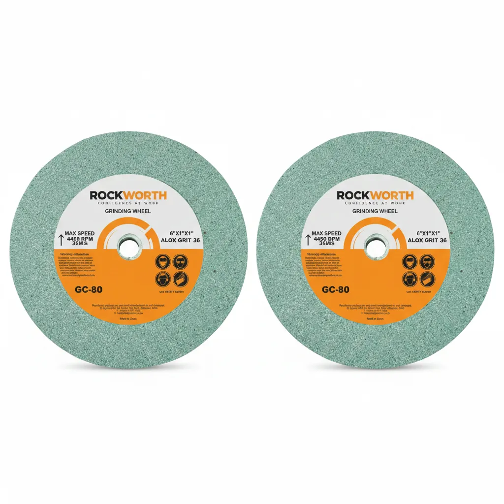 Rockworth 200mm Bench Grinding Wheel A36 Aluminum Oxide - 2 Pack
