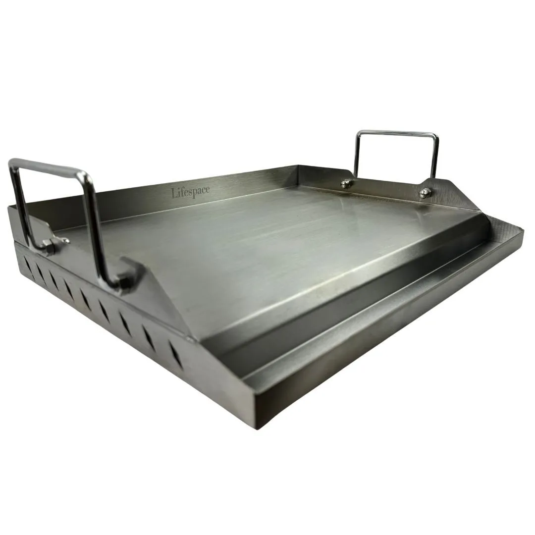 Lifespace 45cm Stainless Steel BBQ Flat Top Griddle