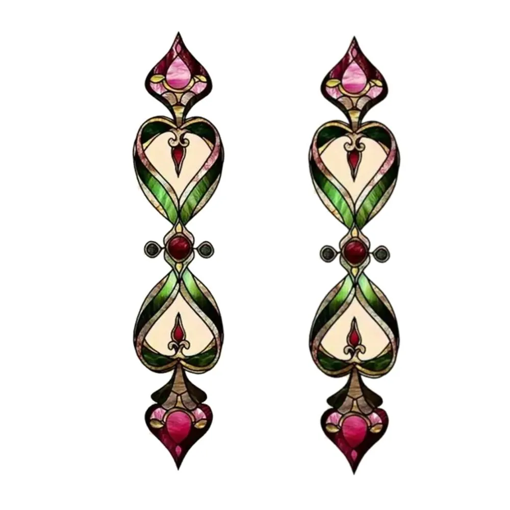 Decor Vintage Floral Decal Glass Sticker 2pcs - ( 60cm )