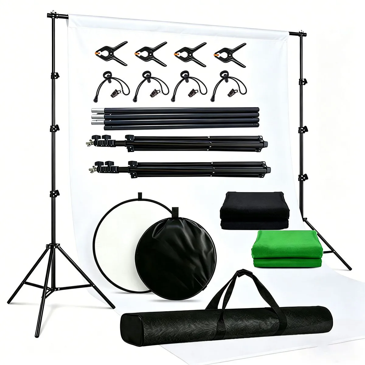 Photography Backdrop Stand Kit Adjustable Metal Photo Background Support