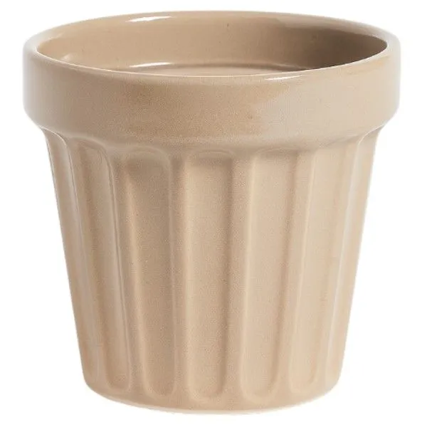 2 Pack - Fluted Ceramic Planter Pot - Brown