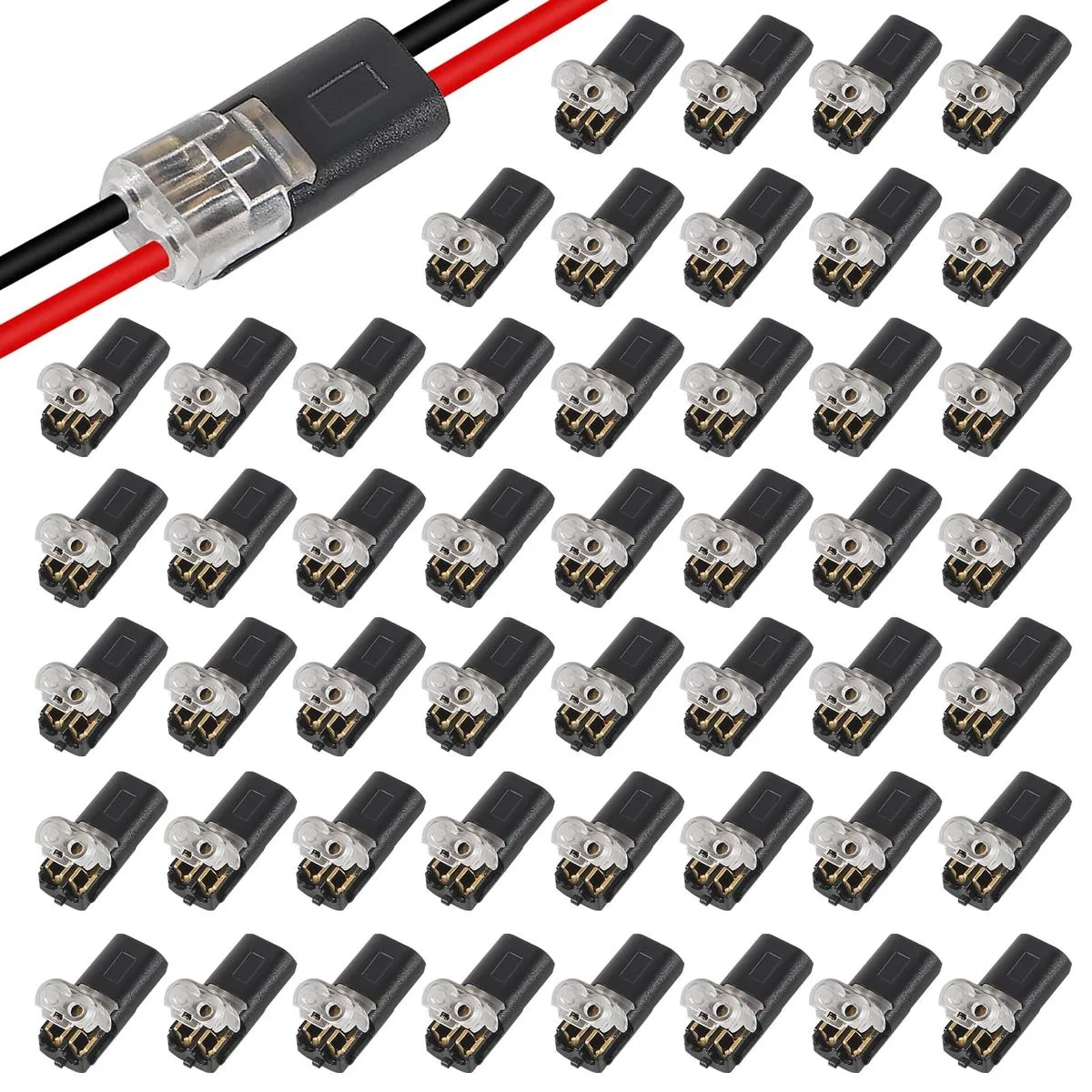 50Pieces LED Wire Connectors 2 Pin 2 Way Universal Compact Wire Terminals