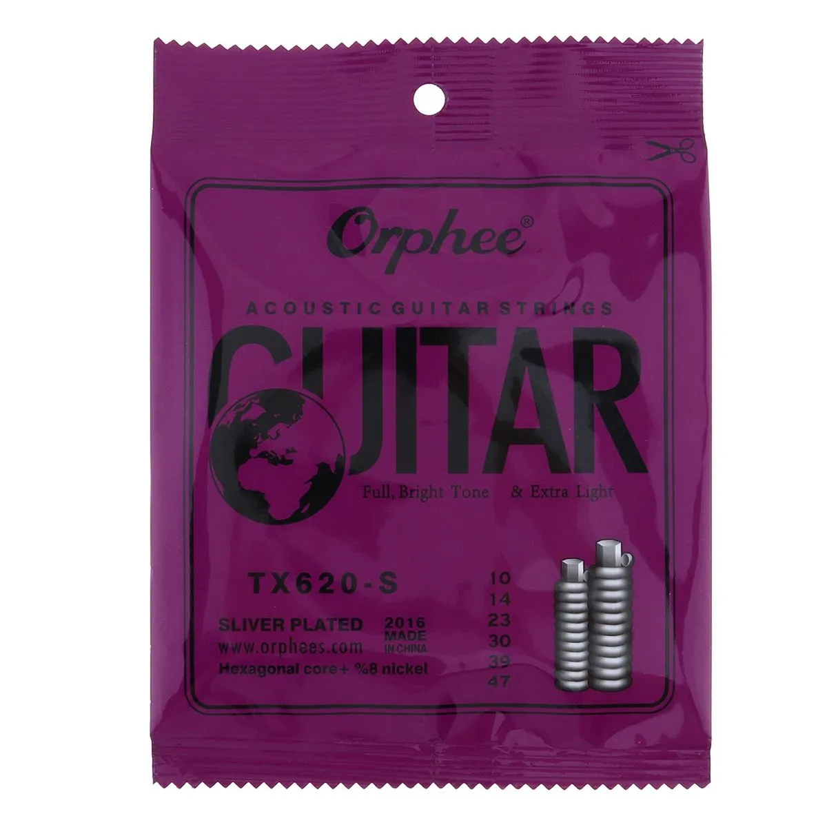 Orphee 6pcs/set Acoustic Guitar Strings Special Anti-Rust TX620-S