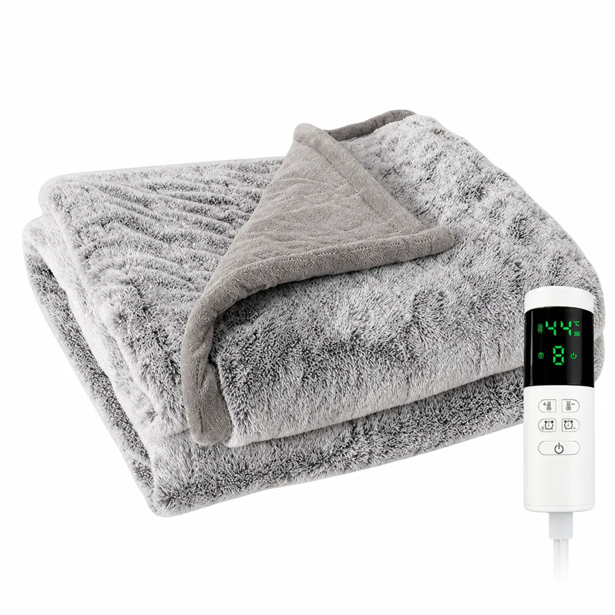 Electric Heated Blanket Throw with Timer, Auto Shut-Off, Washable Plush