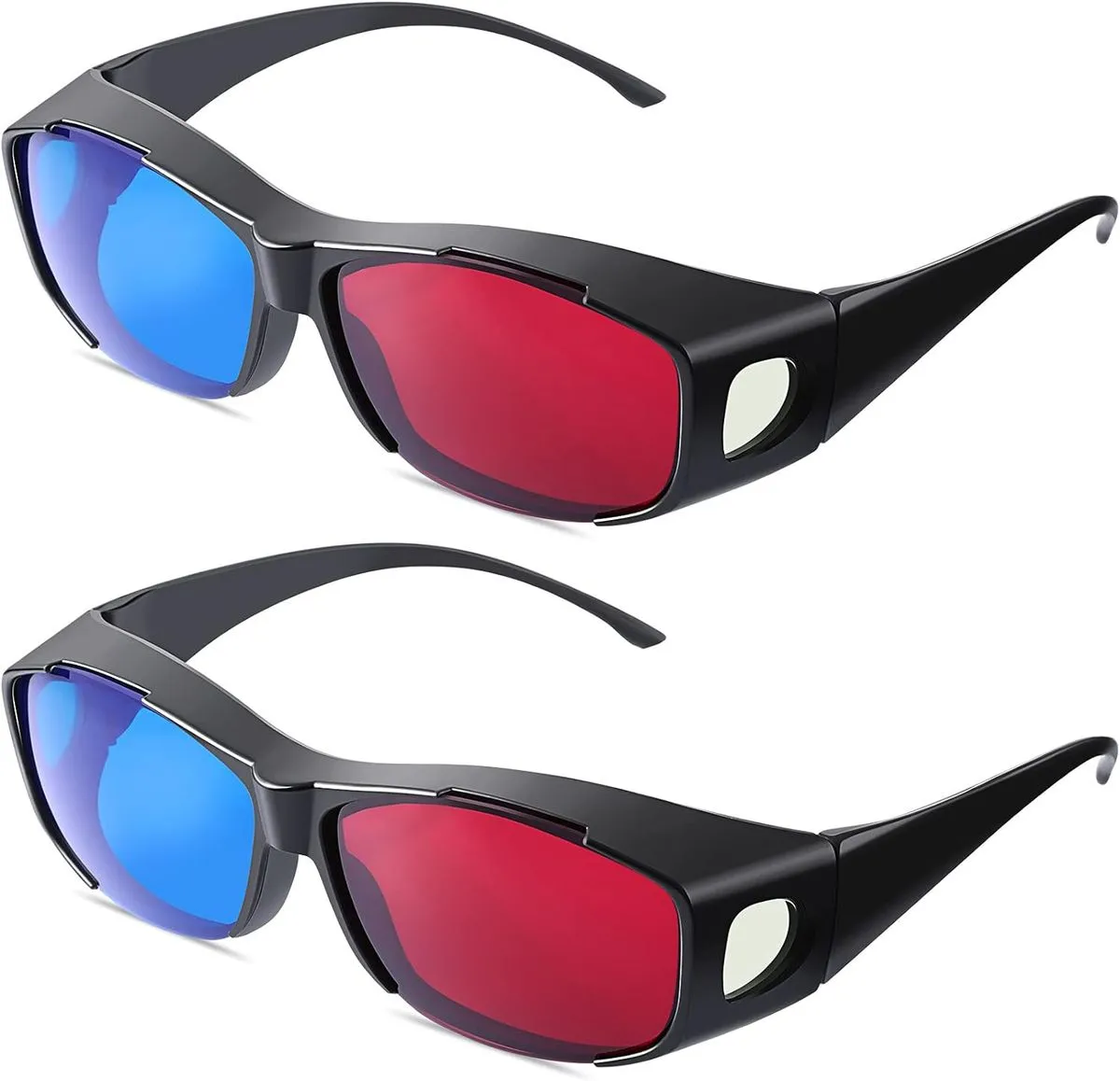 2 Pack 3D Glasses Movie Game Glasses 3D Red Blue Glasses for 3D Movies