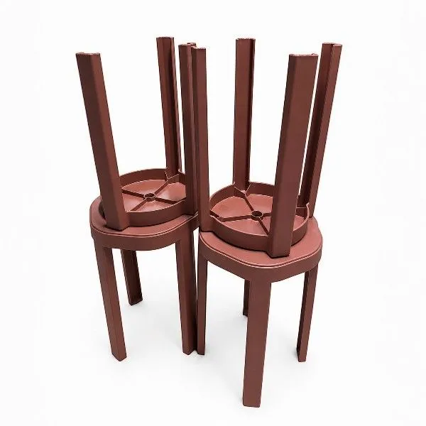 4-Piece Stackable Plastic Stool Set - Indoor & Outdoor Seating