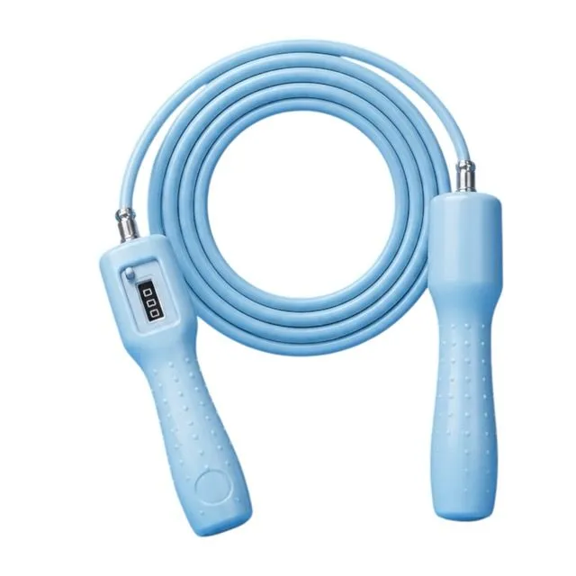Adjustable Fitness Skipping Rope for Weight Loss & Cardio Training - Blue