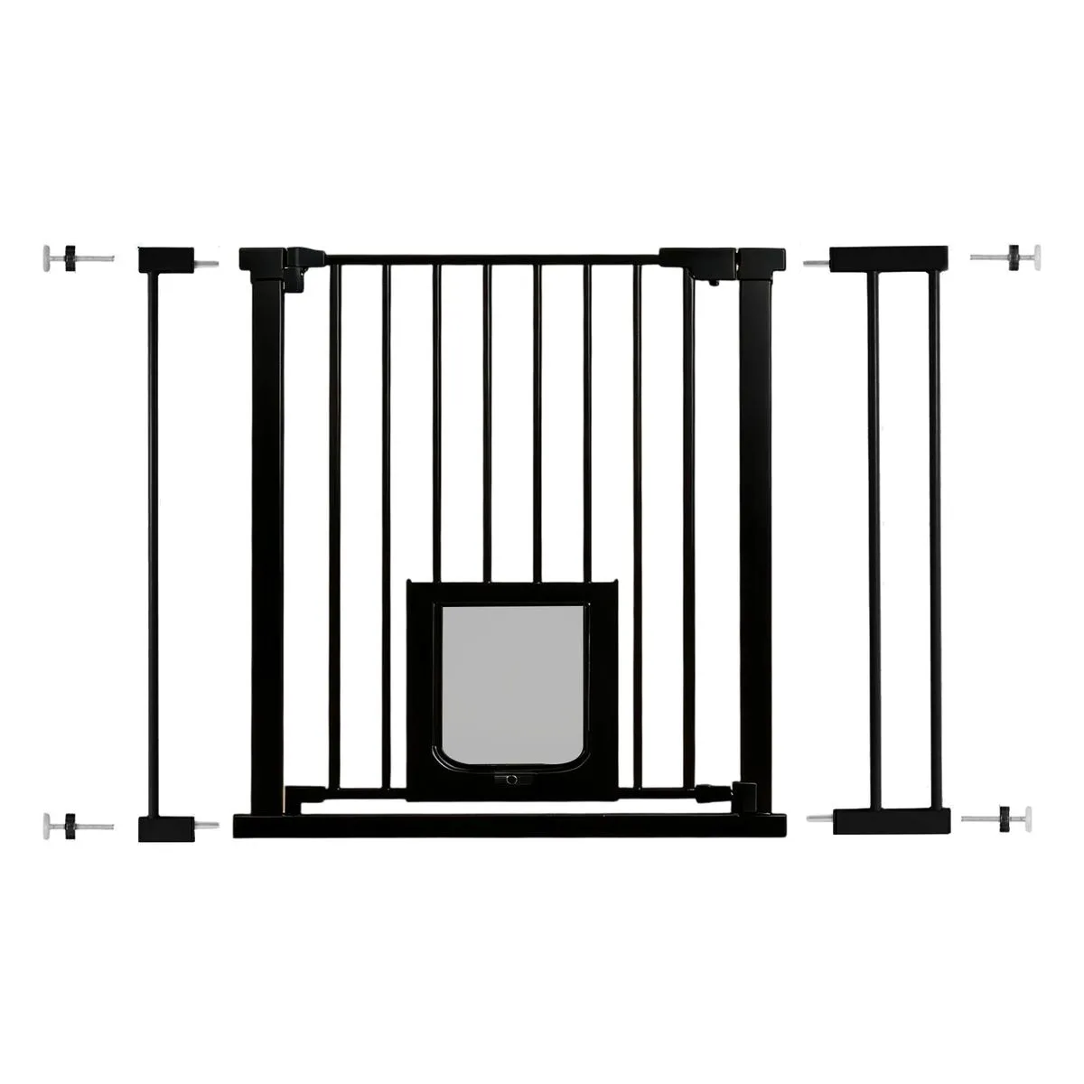 Mix Box 75-96cm Metal Baby and Pet Gate with Pressure Mount-Black