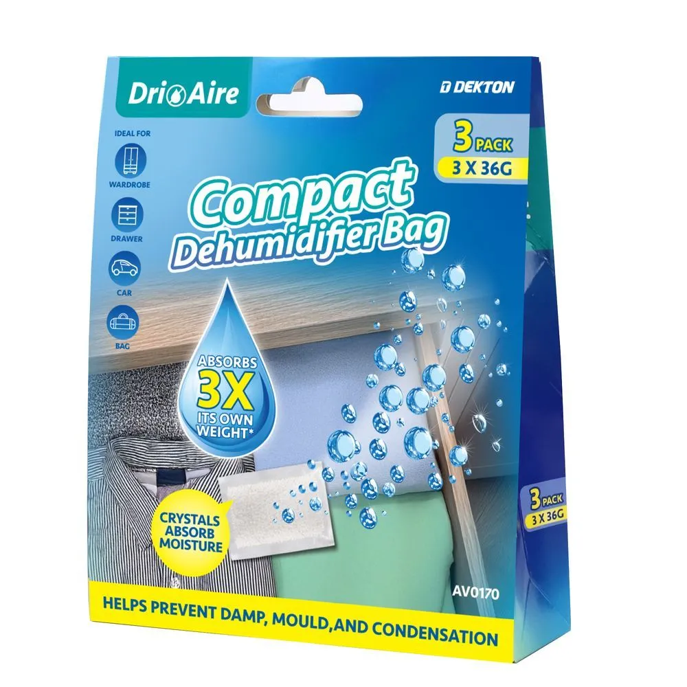 Dekton Dri Aire Compact Dehumidifier 36g x 3