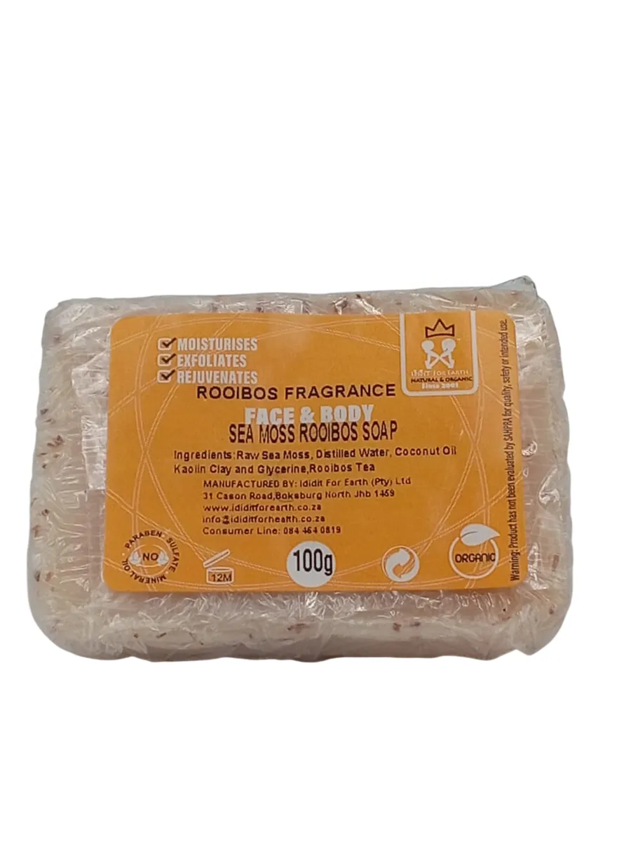 Ididit For Earth Rooibos Sea Moss Soap Face Bar 100g