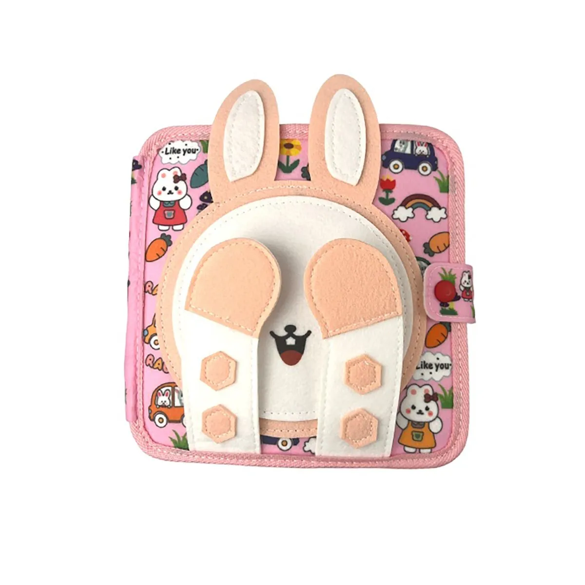 3D Quiet Book Sensory Felt Learning Toy - Pink