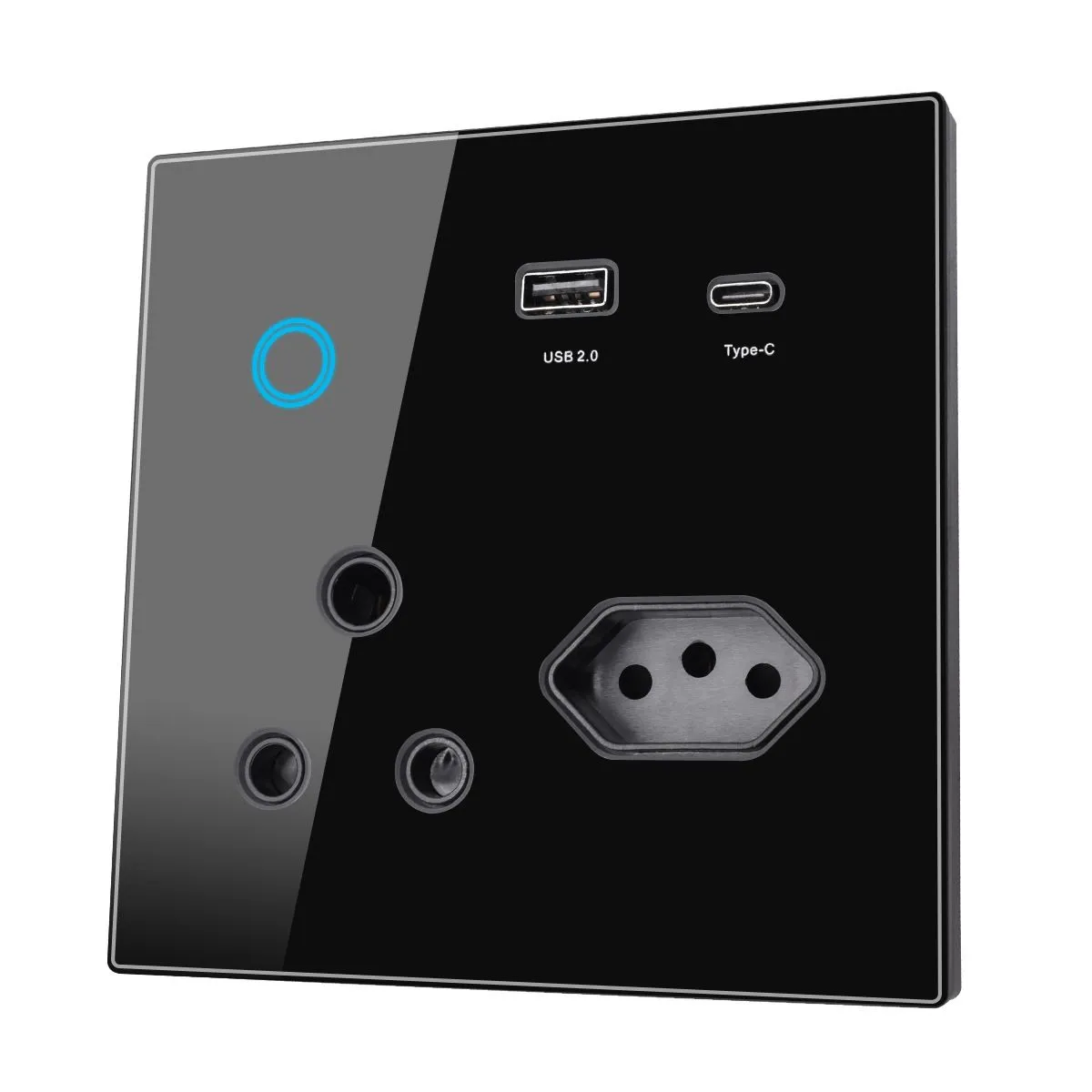 Smart Wall Socket With USB & Type C - Black