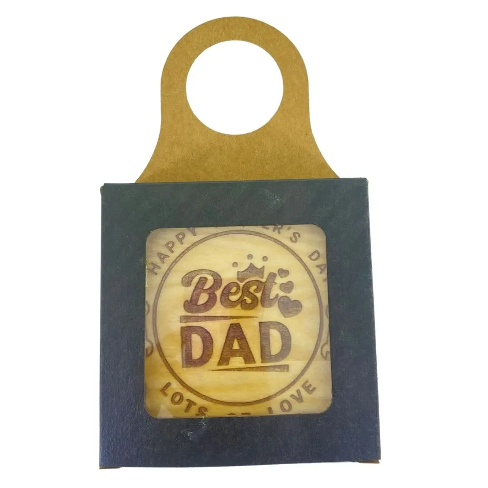 Happy Fathers Day Bottle Neck Coaster Box with 4 Coasters - Made in SA