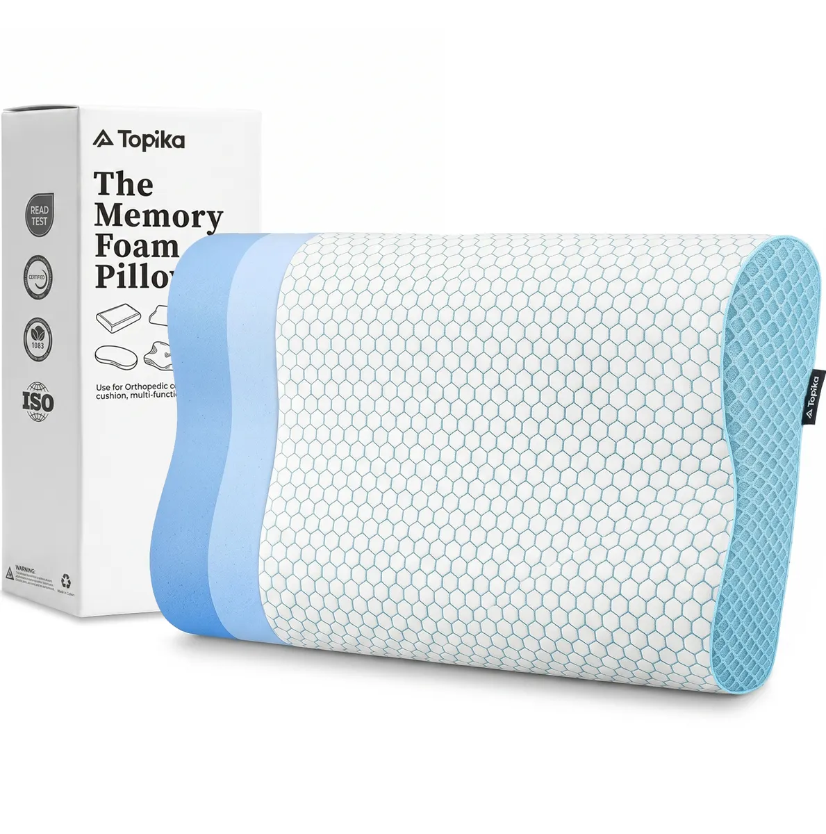 Topika - Memory Foam Pillows Cervical Neck Support for Spine Alignment