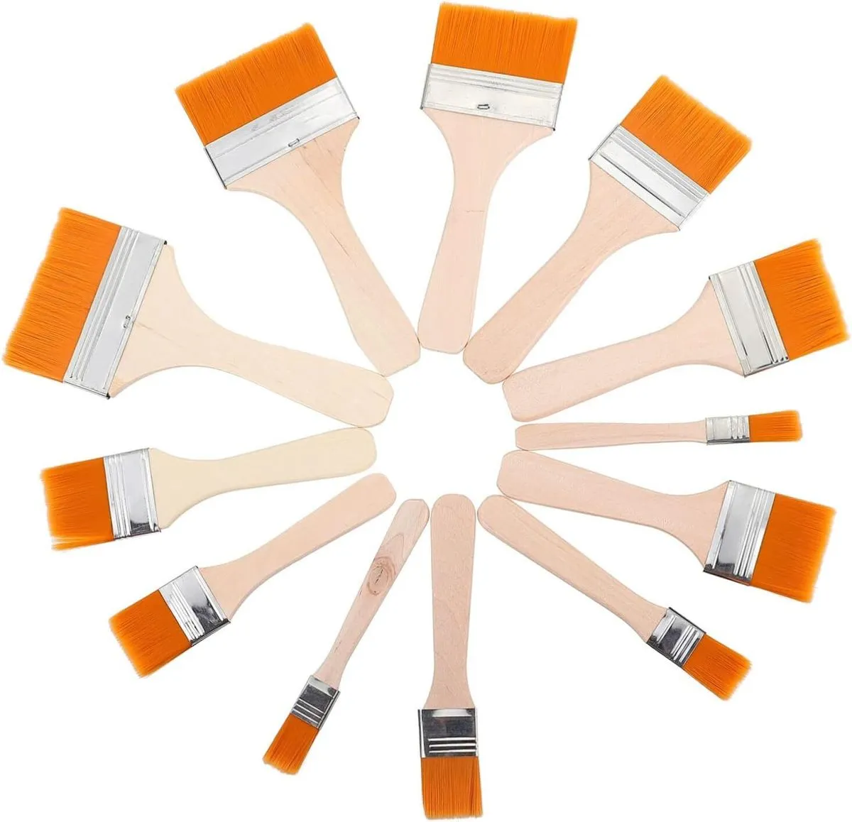 12pcs Professional Paint Furniture Paint Brush Flat Painting Hair Brush