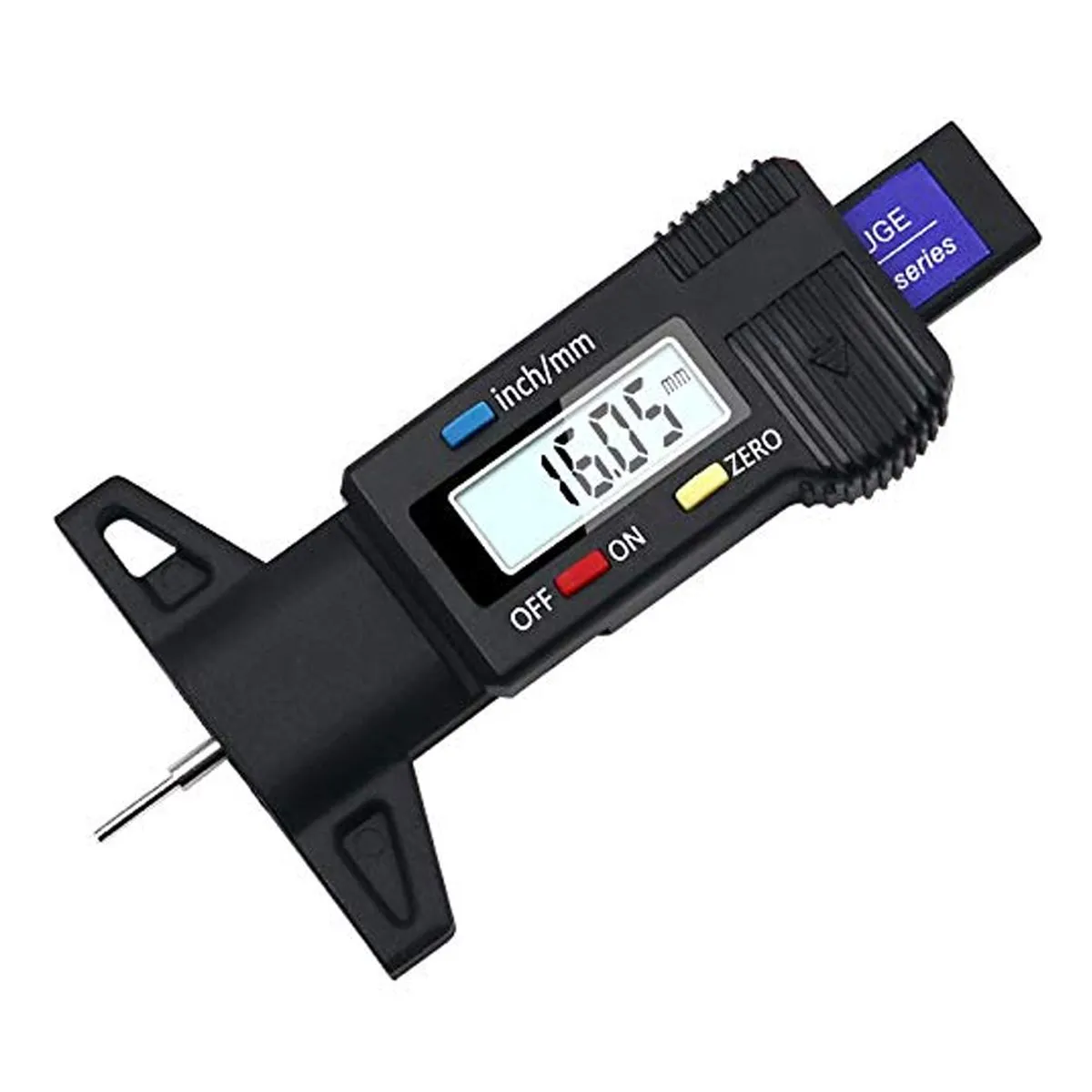 Digital Tire Tread Depth Gauge LCD Display Tread Checker Tire Tester - Black
