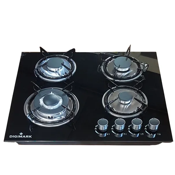 4 Burner Tempered Glass Gas Stove with Auto Ignition