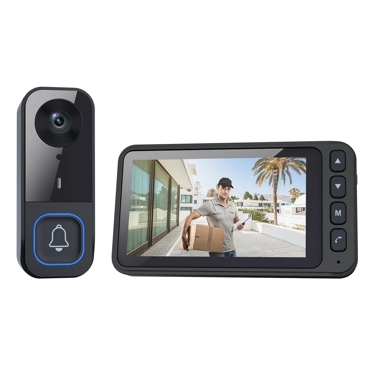 Wonray No WiFi Video Doorbell with HD Display & Multi-Language Support