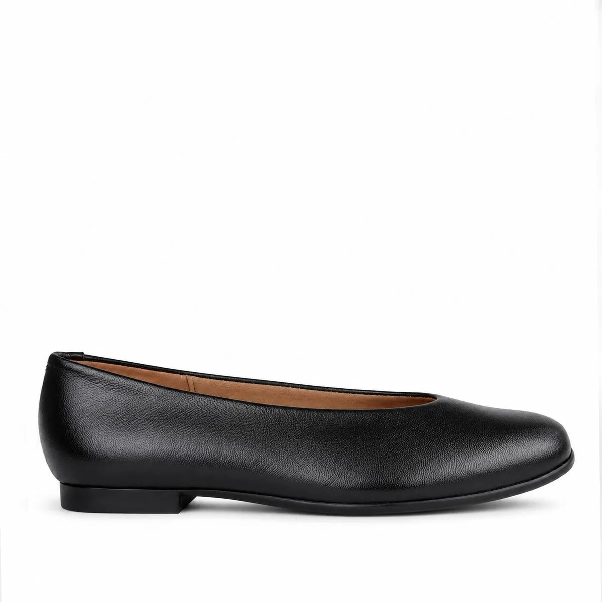 Froggie Women's Flat Pump Shoe-Black Leather - 13004