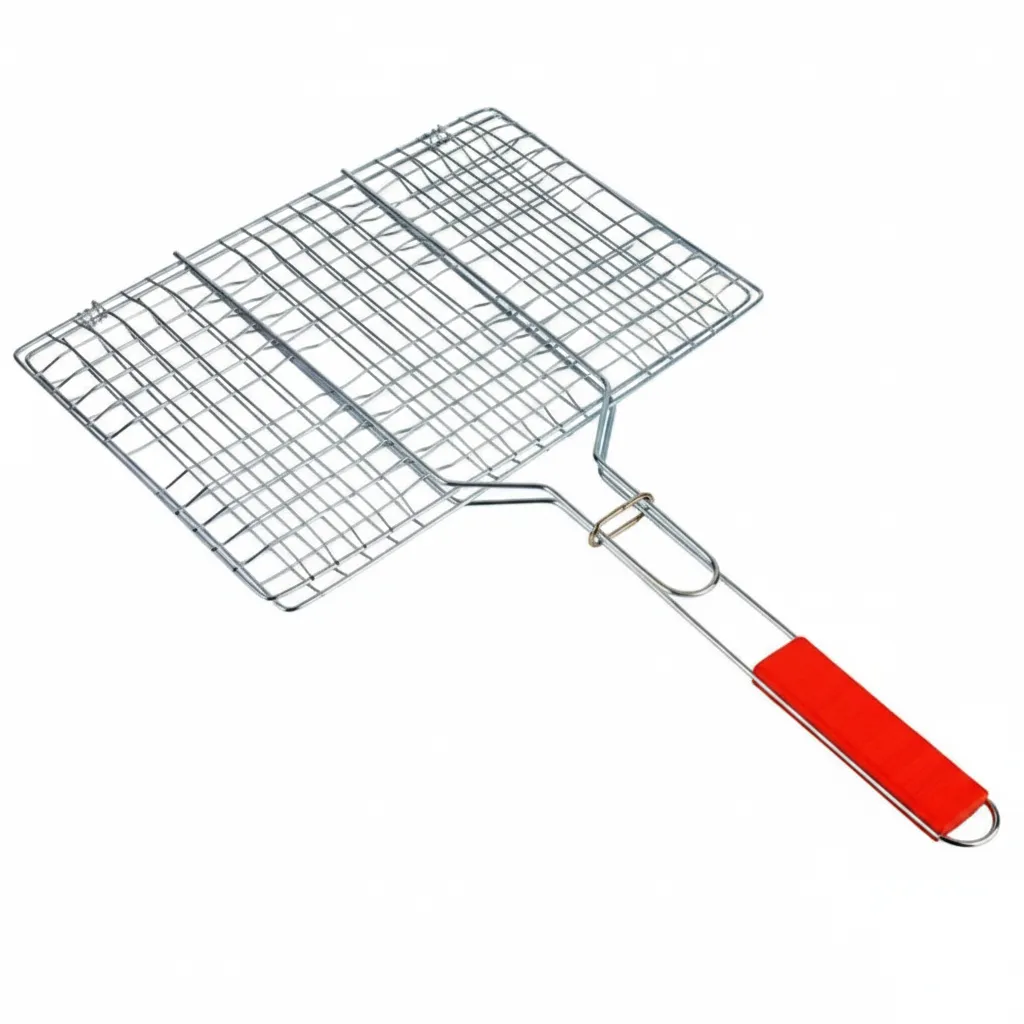 Stainless Steel 43cm Large BBQ Hand Griller for Outdoor Cooking