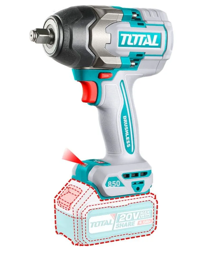 Total Tools 20V Lithium-ion Cordless Impact Wrench