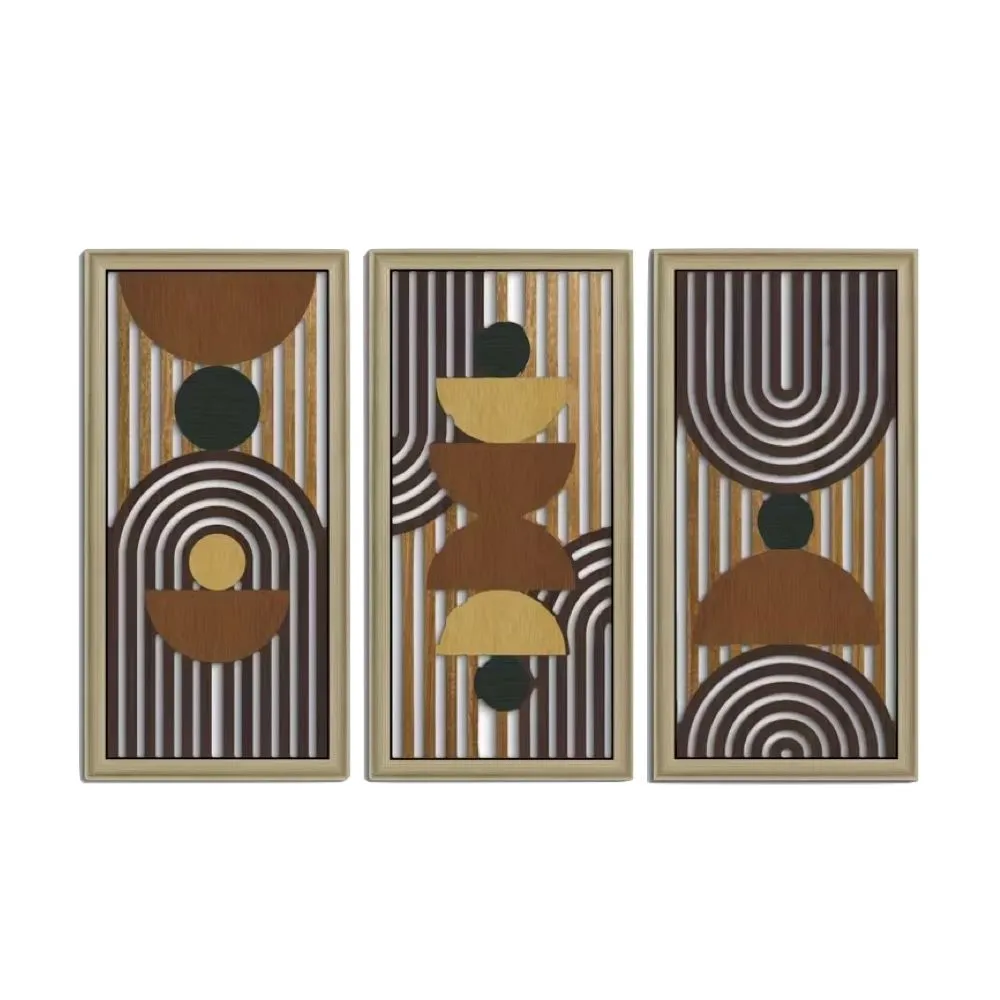 Decor 3 Piece Modern Hollow Bohemian Wall Art Panel - 40cm