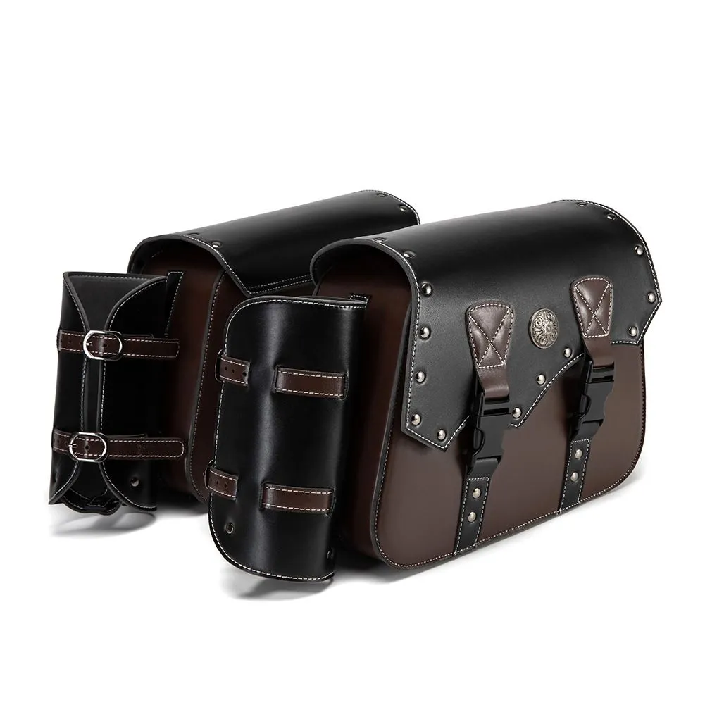 Harley Leather Motorcycle Saddle Bags - Durable, Stylish, 1.29kg