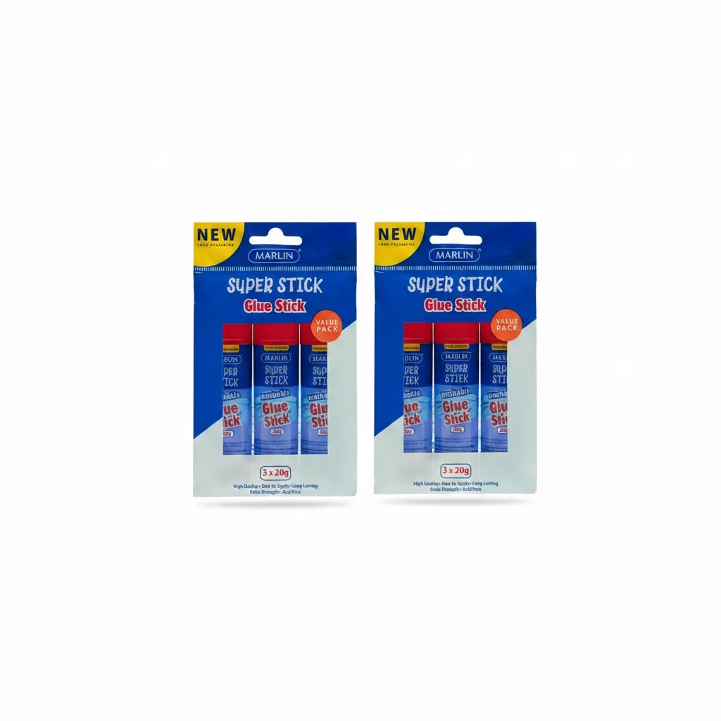 Marlin Non-Toxic Glue Sticks 3 Piece Value Pack, 35g Each - 2 Pack