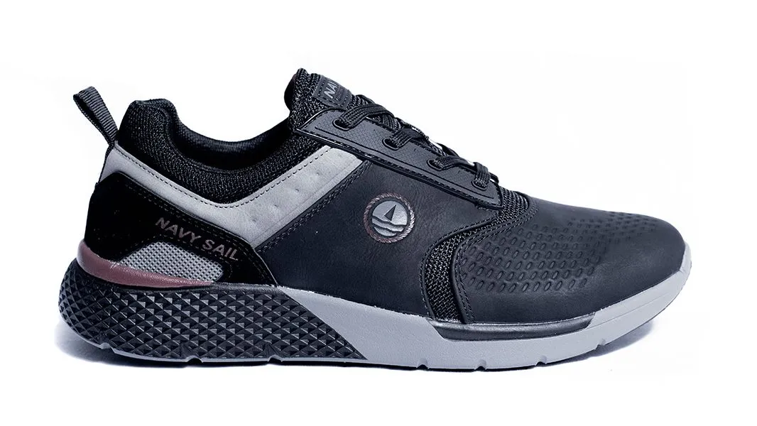 Navy Sail Blade NBK Men's Sneaker - Black/Grey/Red
