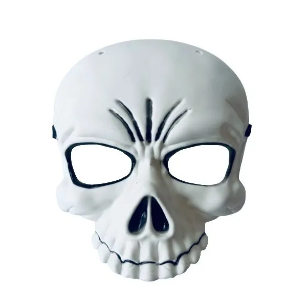 Cosplay & Halloween Dress Up Plastic White Half Skull Mask