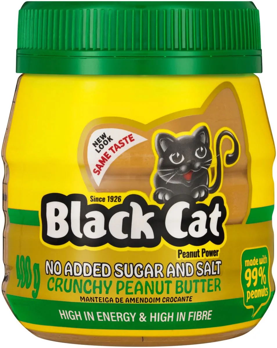 Black Cat Crunchy Peanut Butter No Sugar & Salt 400g
