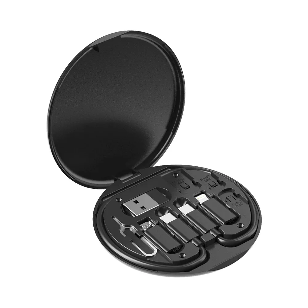 Multi Functional Data Storage Box 60W Type-C Charging Cable - Black