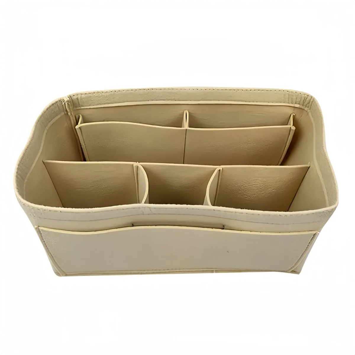 Felt Purse Organizer Multi Pocket Bag in Bag Organizer Liner bag Beige