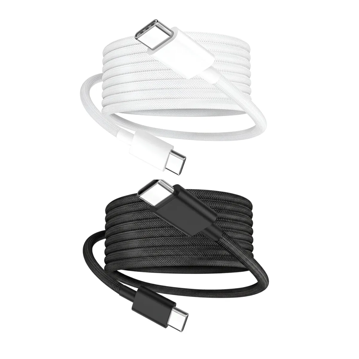 Twin Pack 3m USB-C to USB-C Fast Charging Cables - (2 Pack) - 60w - Black + White
