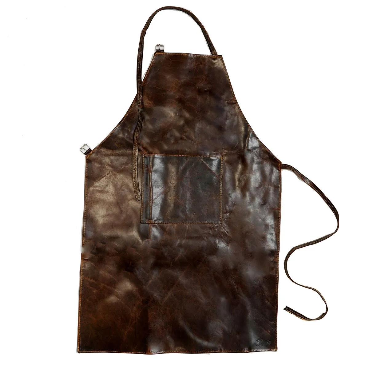 Minx Genuine Leather Full-Size Apron - Dark Brown