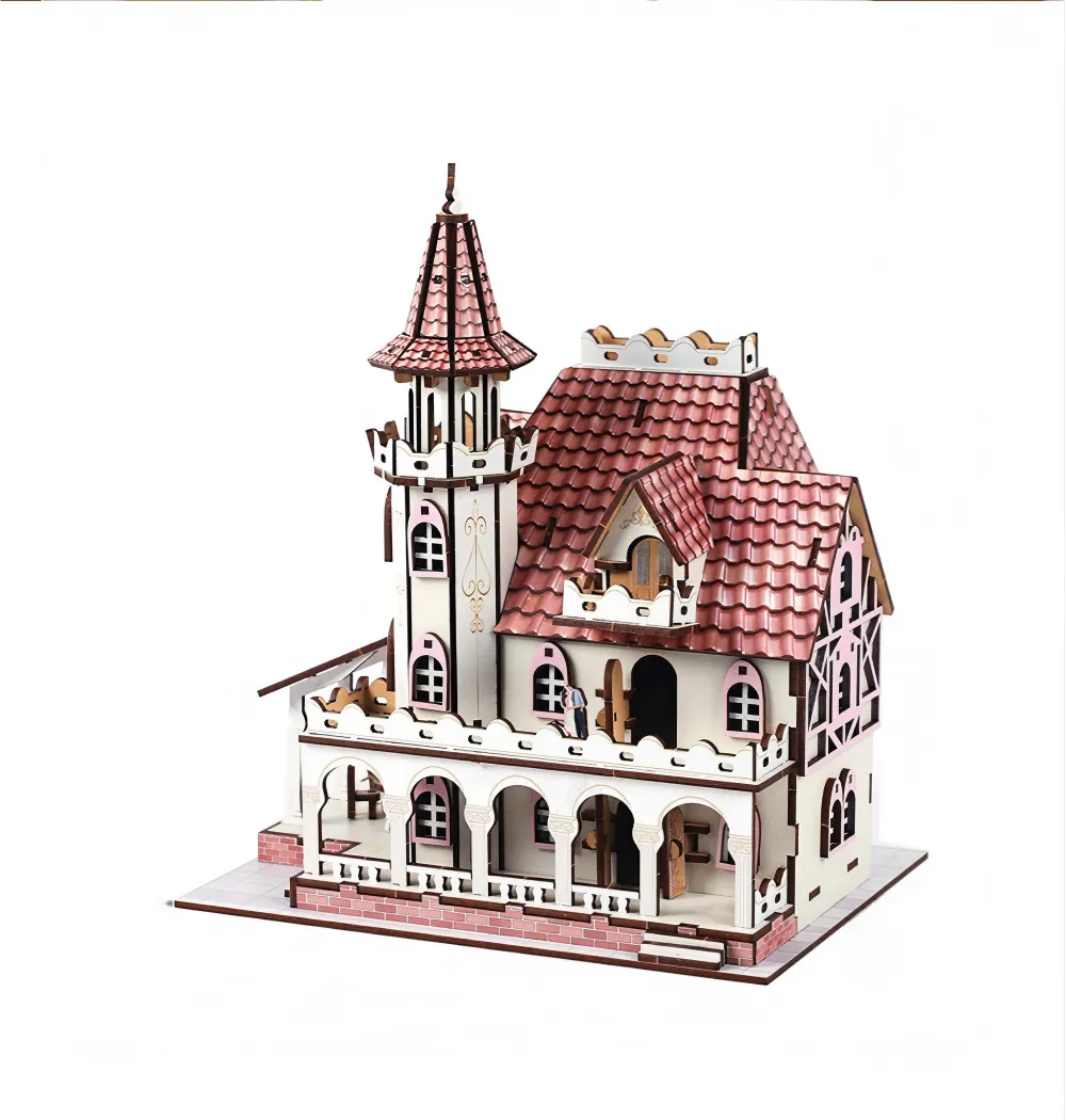 3D DIY Wooden Castle Villa Puzzle | Handcraft Model Decor Gift