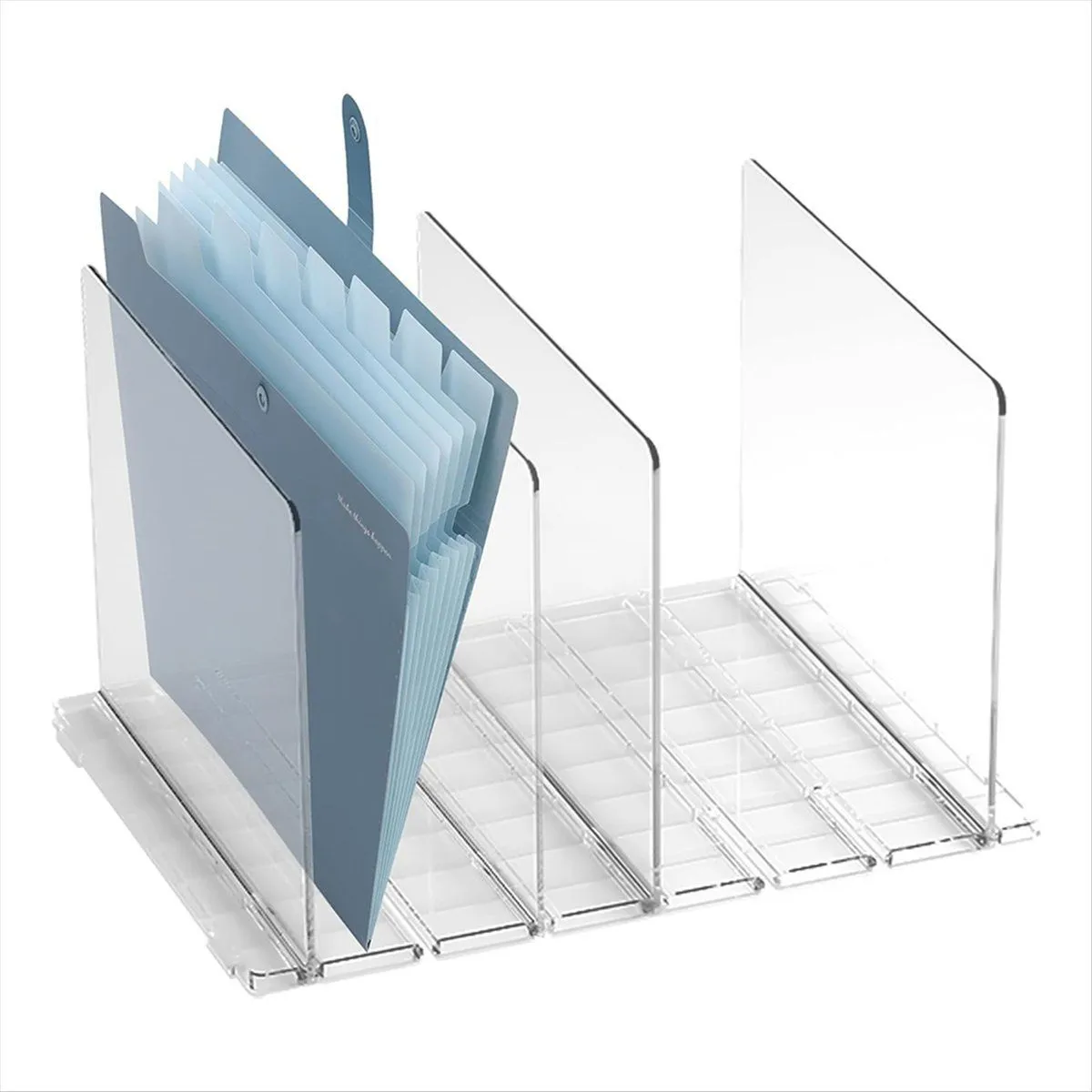 Acrylic Desktop File Sorter Organizer 4 Compartments Mail Organizers
