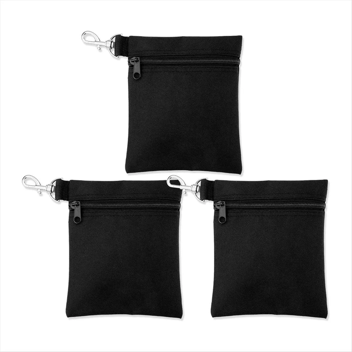 3 Pcs Golf Tee Bags Golf Pouch Zipper Golf Accessory Bag